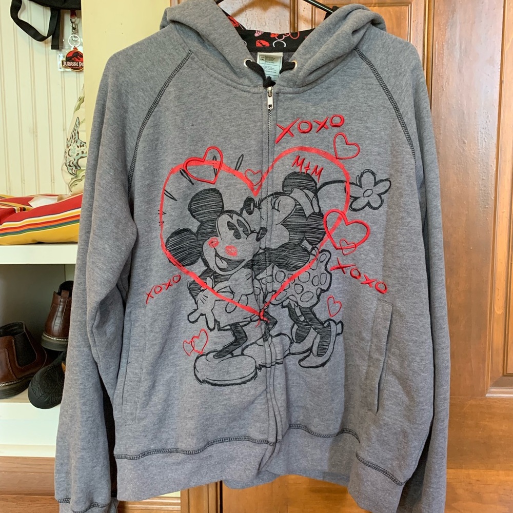 Disney Store zip up Hoodie, Mickey & Minnie 2XL